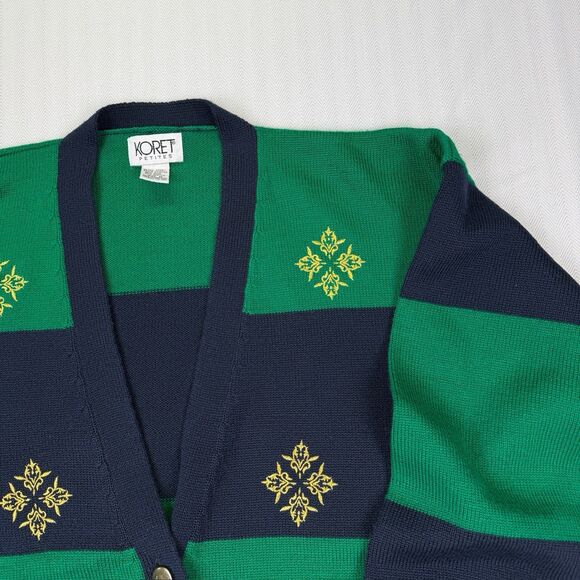 Old Money Nautical Wool Blend Cardigian Sweater Koret Petites GrandmaCore Sz M - Picture 3 of 7